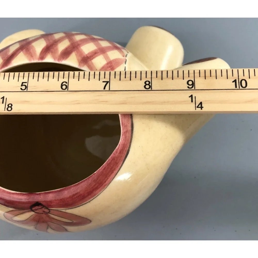Teddy Bear Cookie Jar Tan Brown‎ Red Sweets Snacks Kitchen
